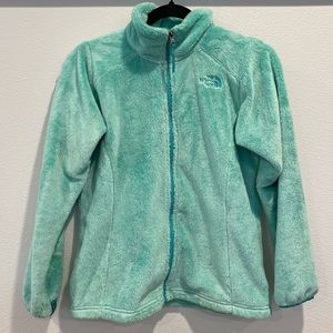 NORTH FACE blue fuzzy coat